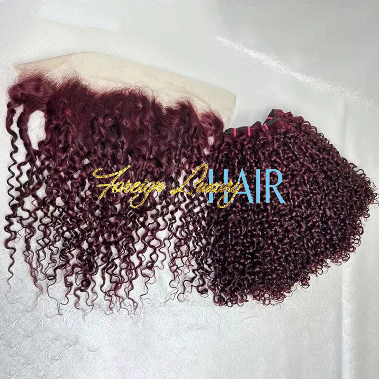 exotic cherry 🍒 curly frontal