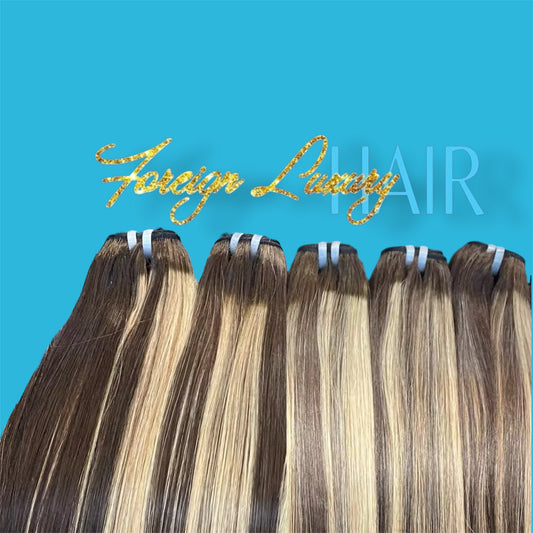 Oreo highlight raw Indonesian bone straight bundles