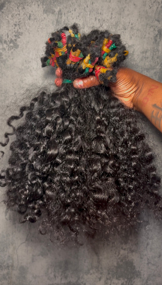 Raw Malagasy curly bulk hair