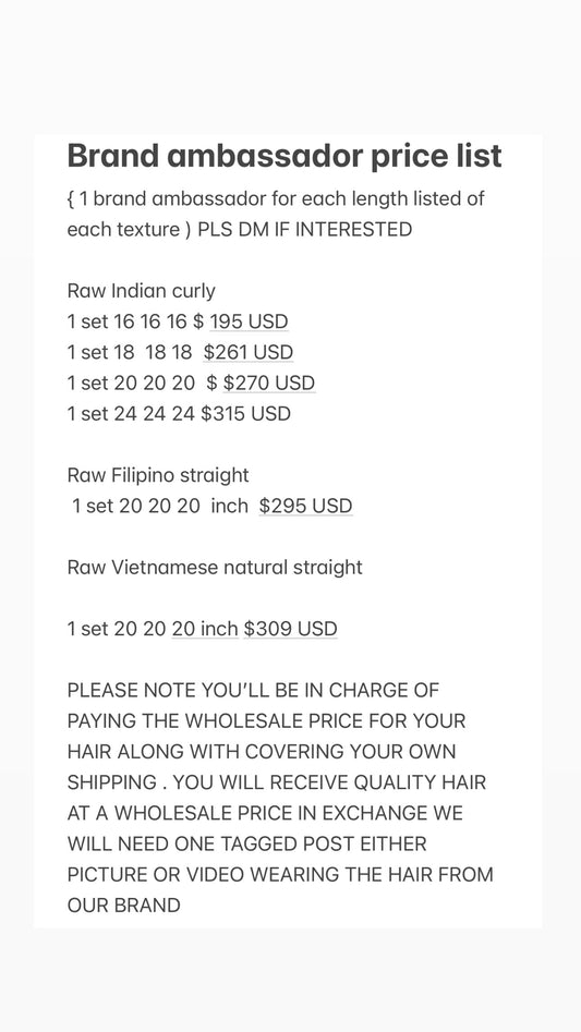 BRAND AMBASSADORS ONLY